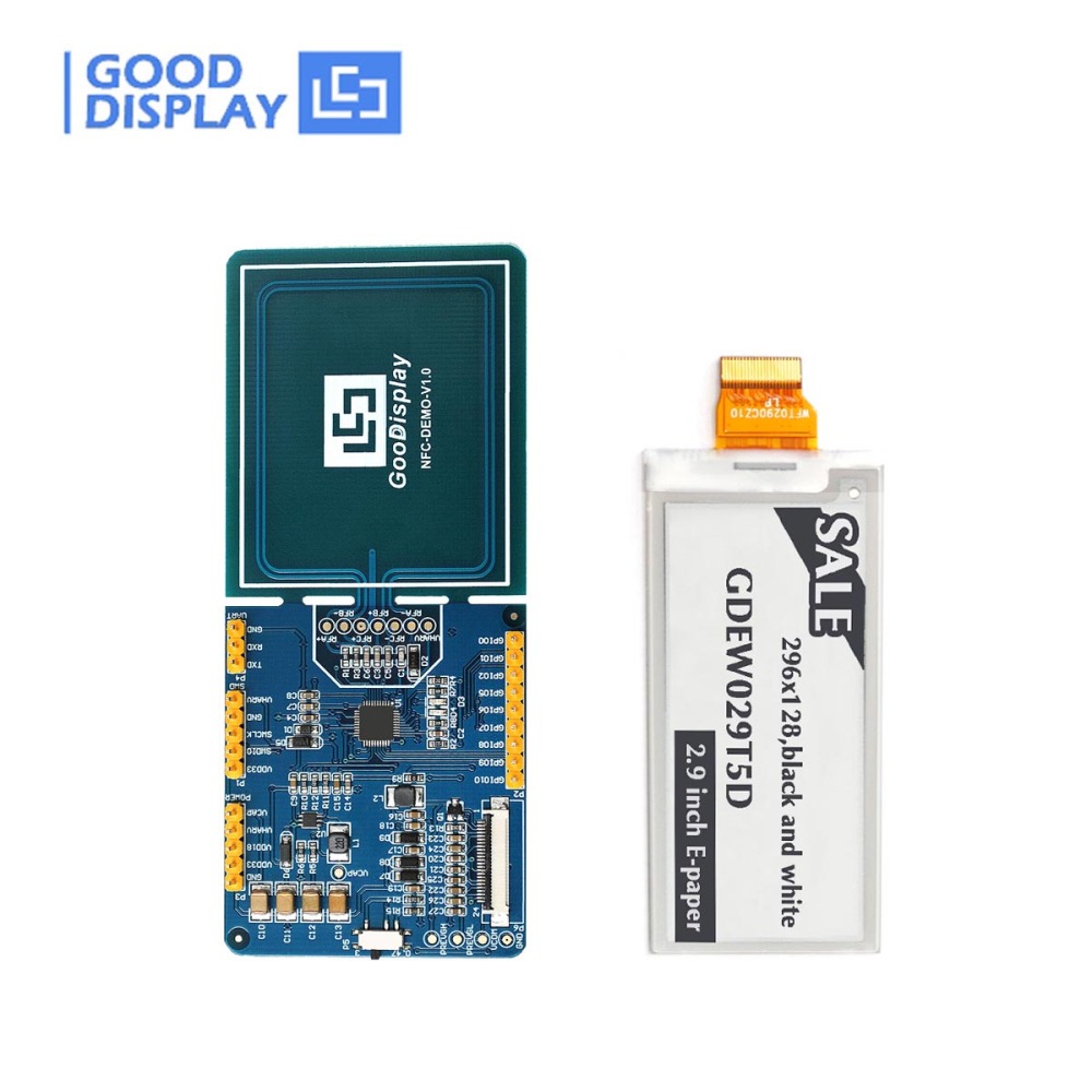 2.9'' E-ink Display Monochrome Eink Epaper Screen with NFC Board, GDEW029T5D