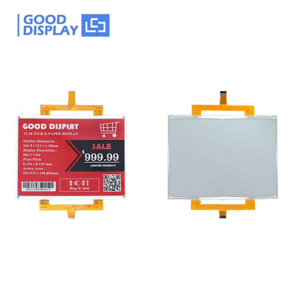 Red 12.48 inch Large Color E Paper E Ink Display Module 1304×984 Resolution GoodDisplay®
