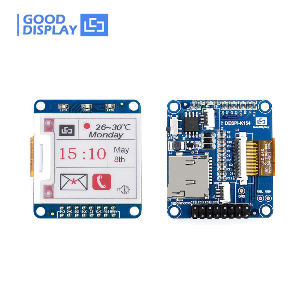 Color eink screen 1.54 inch 200x200 small e-paper display module, DESPI-K154Z90