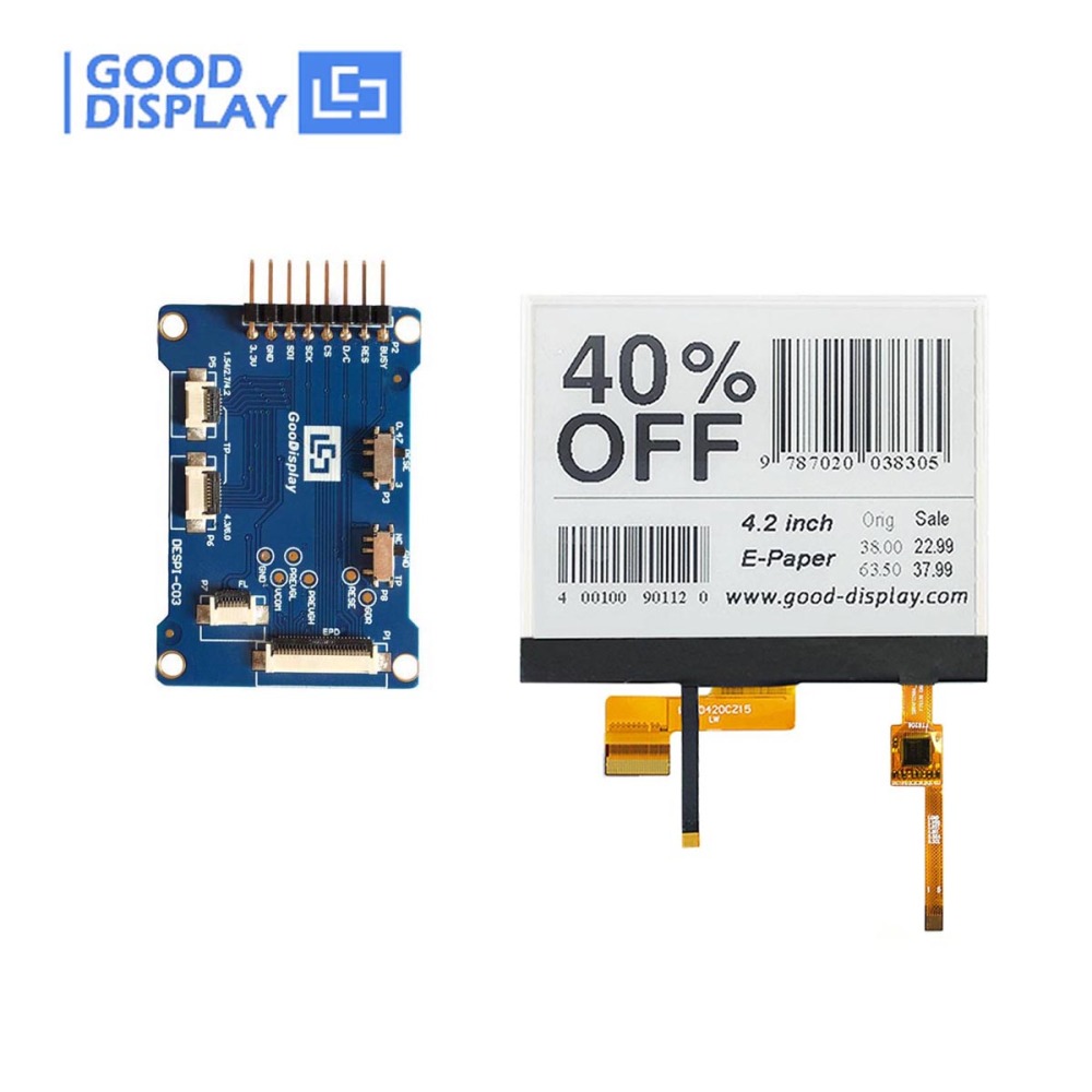 4.2inch epaper 400x300 Touch Display E Paper with Backlit, GDEW042T2FT02