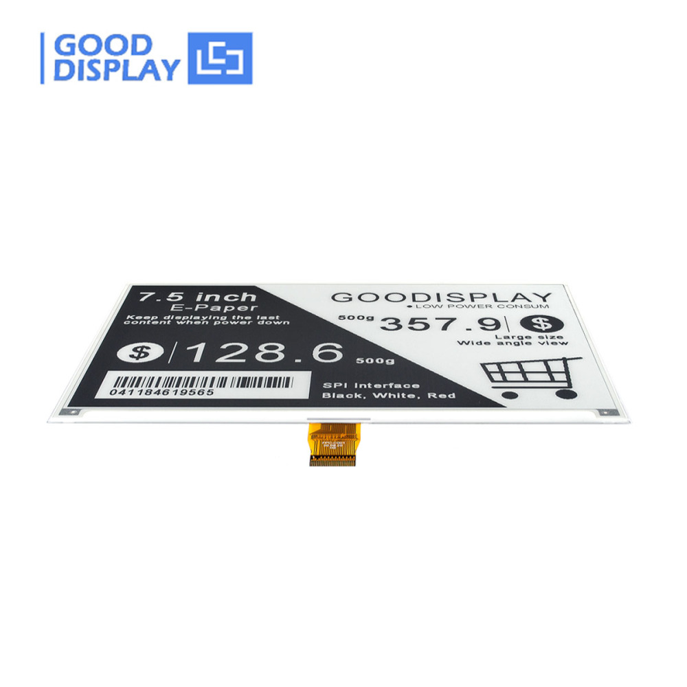 7.5 Inch Epaperdisplay 800x480 Electronic Paper Display With E-Ink HAT, GDEY075T7+DESPI-C02