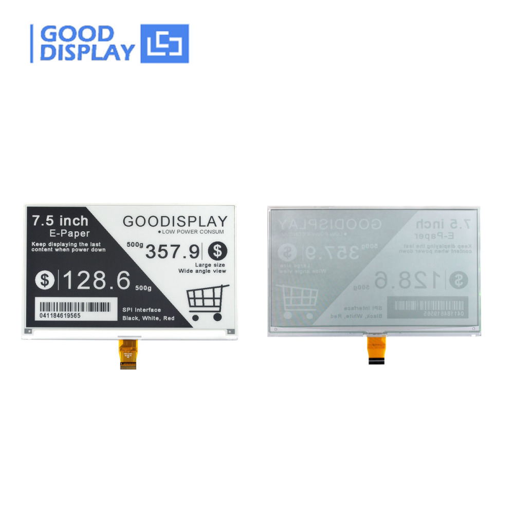 7.5 Inch Epaperdisplay 800x480 Electronic Paper Display With E-Ink HAT, GDEY075T7+DESPI-C02