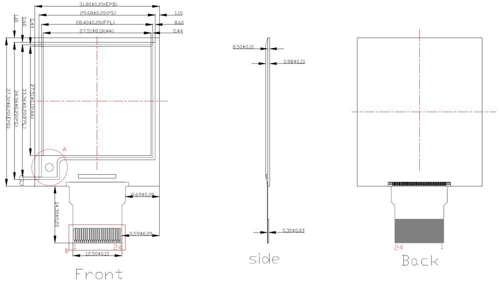 Electronic Paper Screen 1.54 Inch 152x152 EPD 4 Grayscale Panel with Epaper Hat, GDEW0154T8D with adapter board DESPI-C02