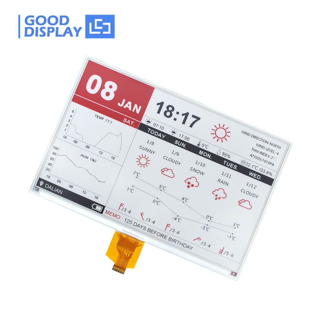 large e-paper 10.2 inch color eink epd screen for electronic menu, GDEQ102Z90
