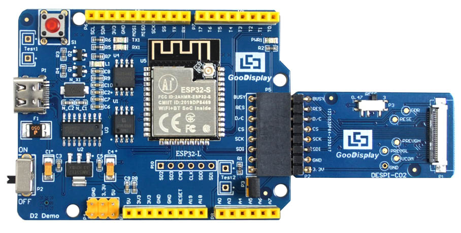 7.5 Inch Epaper Display ESP32 Platform 800x480 Eink Screen Module, GDEY075Z08 with ESP32 Demo Kit ESP32-L(C02)