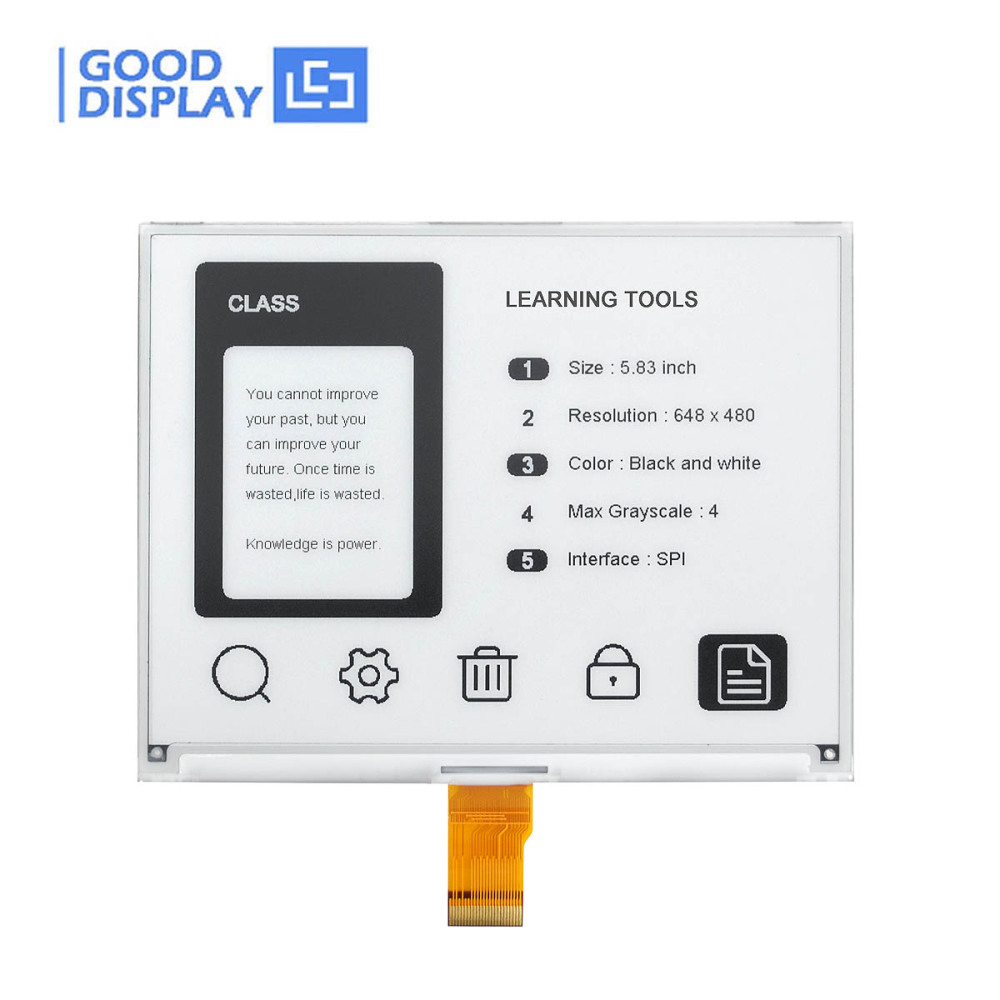 5.83 inch Epaper Fast Update Screen 648x480 Resolution Paper-Like Eink Display, GDEQ0583T31