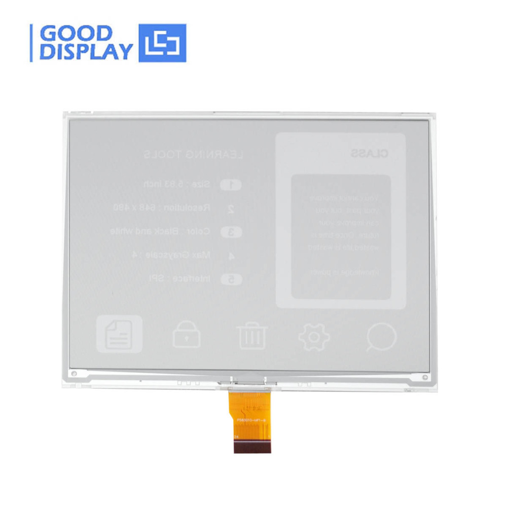5.83 inch Epaper Fast Update Screen 648x480 Resolution Paper-Like Eink Display, GDEQ0583T31