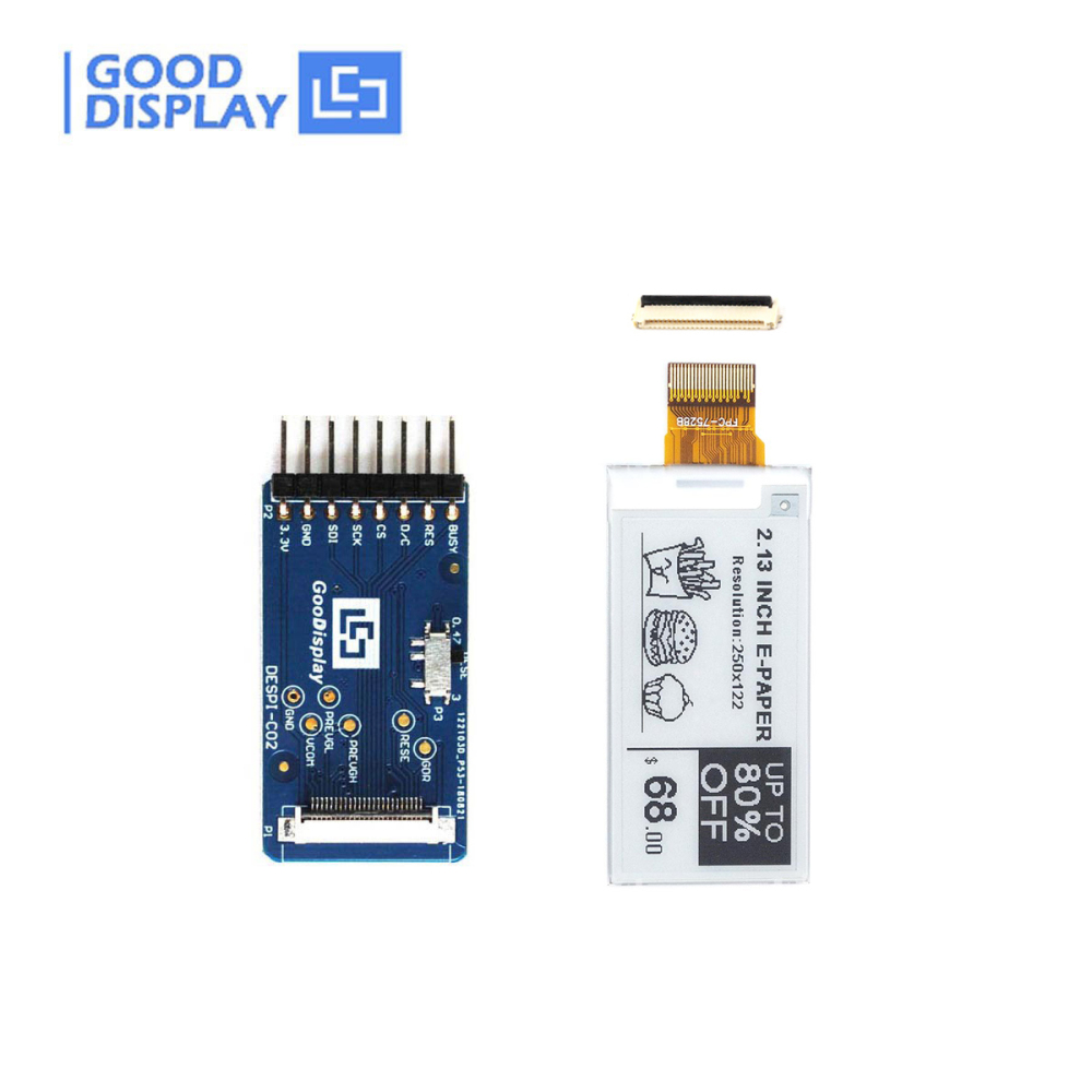 2.13 Inch Dot Matrix E Ink Display Partial Refresh 0.42s SPI HDMI 250x122 EPD Screen