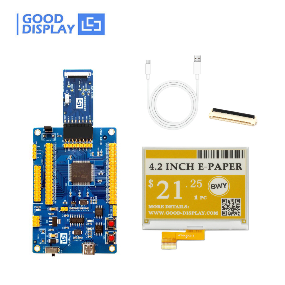 good display 4.2 inch black white and yellow EPD display e-paper screen module GDEW042C37