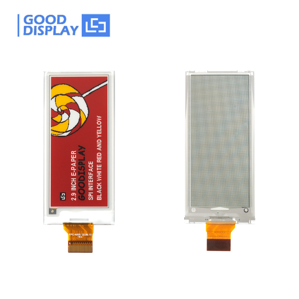 [EOL]2.9-Inch E Ink Display Crisp 296x128 Resolution with Bold Black, White, Yellow, and Red Colors