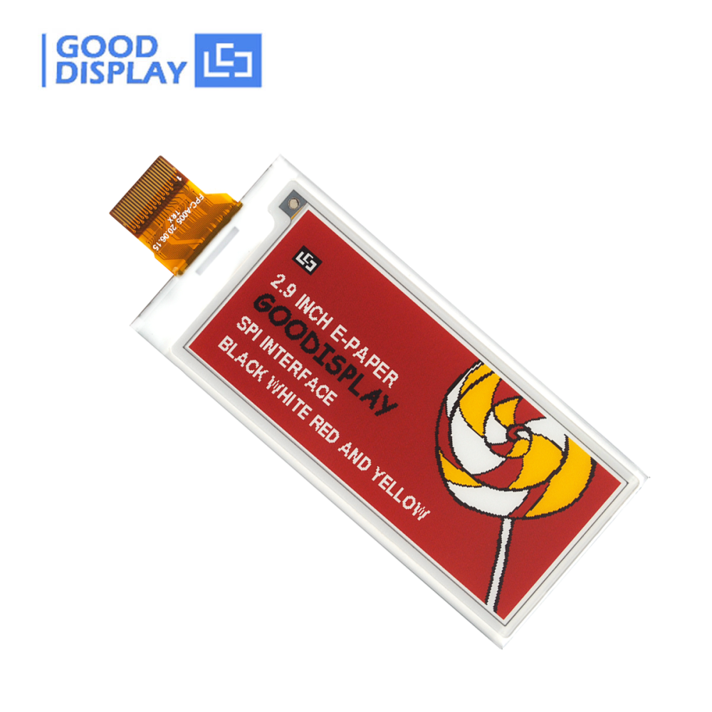 [EOL]2.9-Inch E Ink Display Crisp 296x128 Resolution with Bold Black, White, Yellow, and Red Colors