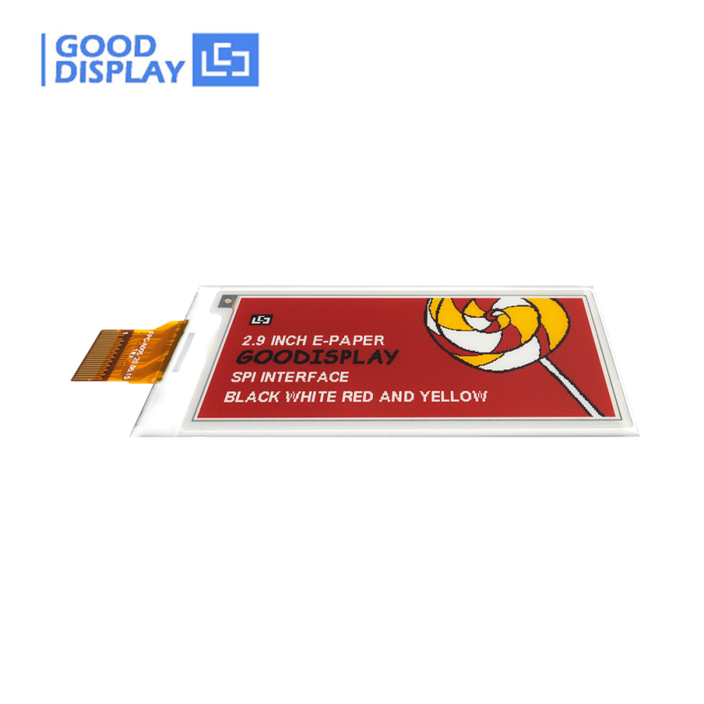 [EOL]2.9-Inch E Ink Display Crisp 296x128 Resolution with Bold Black, White, Yellow, and Red Colors