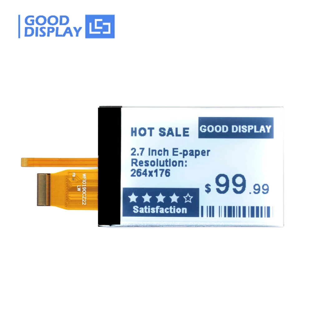 2.7-Inch E Ink Display with Front Light for Dark Mode | High Contrast ...