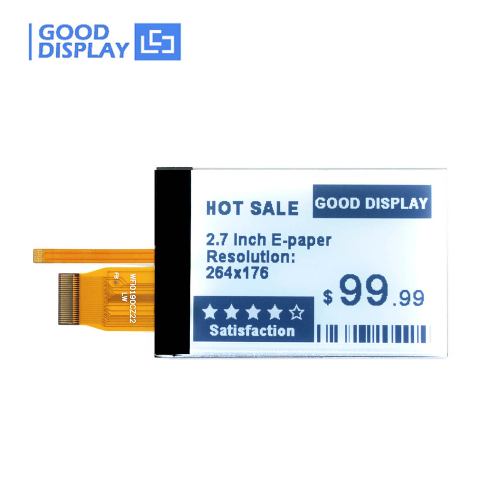 2.7-Inch E Ink Display with Front Light for Dark Mode High Contrast Perfect for Night Reading