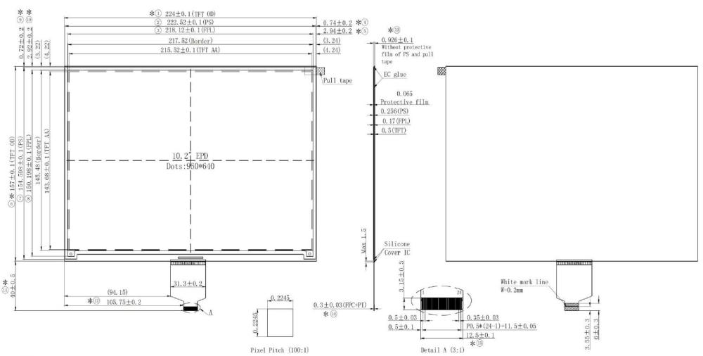 10.2 inch Large Screen Eink Screen Resolution 960x640 SPI E-PAPER, GDEQ102T90