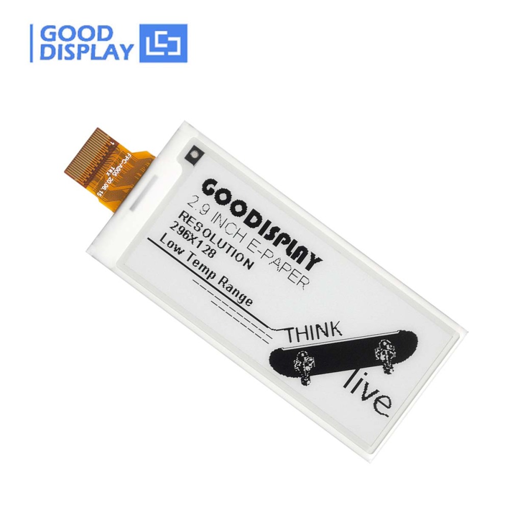 2.9-Inch E-Paper Display Screen Low Temp Resistant (-25~10℃) High Resolution 296x128