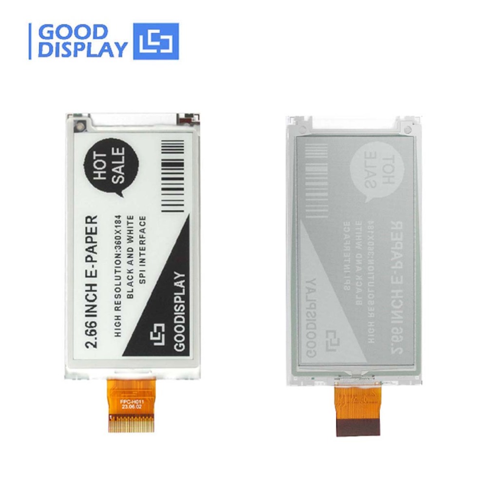 2.66-Inch E-ink display with 360x184 High Resolution 0.3s Partial Update
