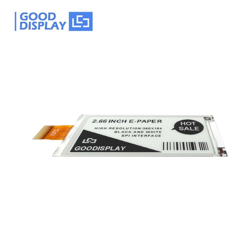 2.66-Inch E-ink display with 360x184 High Resolution 0.3s Partial Update