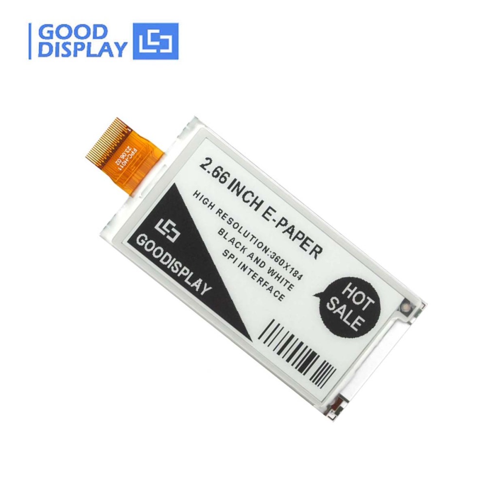 2.66-Inch E-ink display with 360x184 High Resolution 0.3s Partial Update