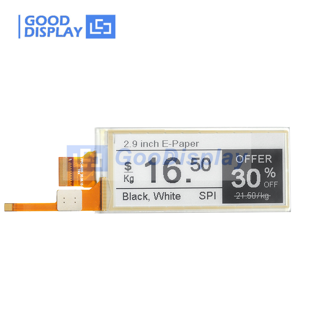 Touch Eink Display 2.9 inch E-paper Display 296x128 Resolution Support 0.3s Partial Refresh