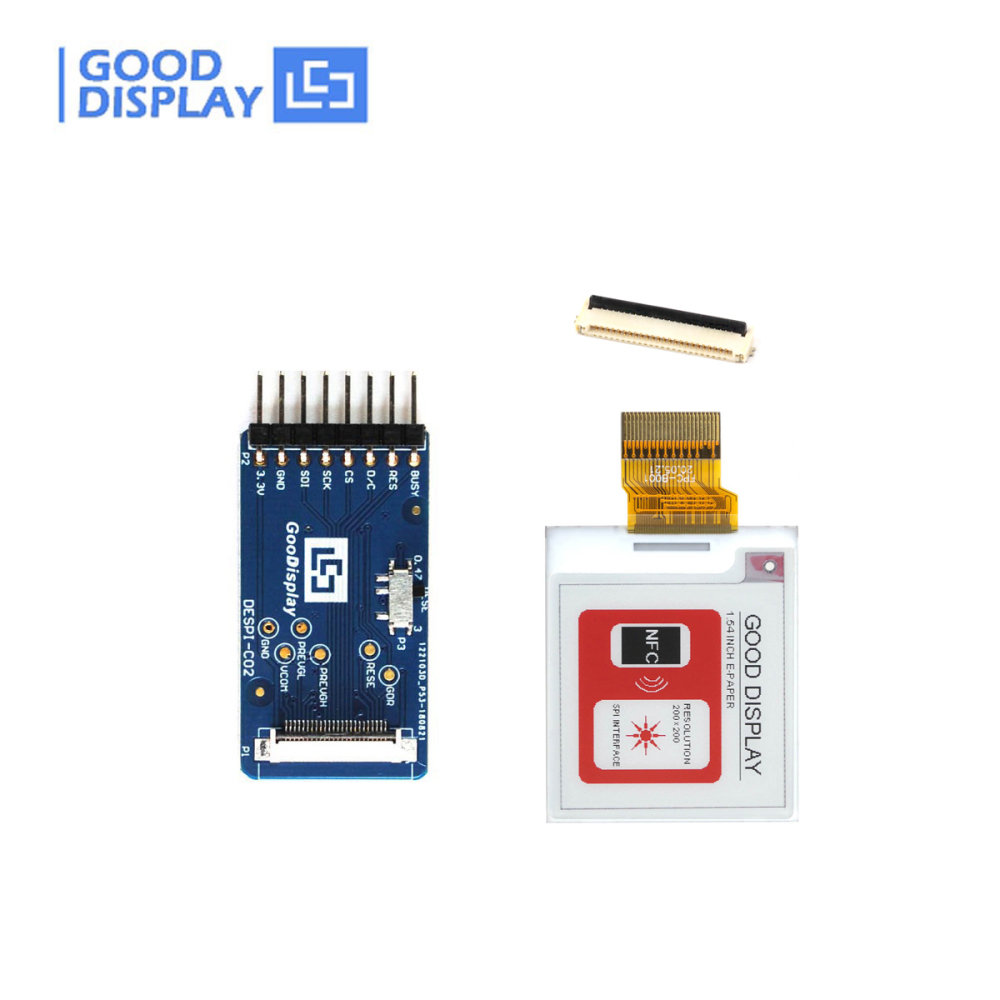 1.54 inch colorful red e-paper display panel with connect adapter board, GDEY0154Z90+DESPI-C02
