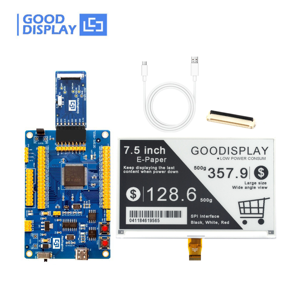 7.5inch E-Ink Screen Module 4-Grayscale 800x480 E Paper Display HAT Fast Refresh 1.5s SPI Interface