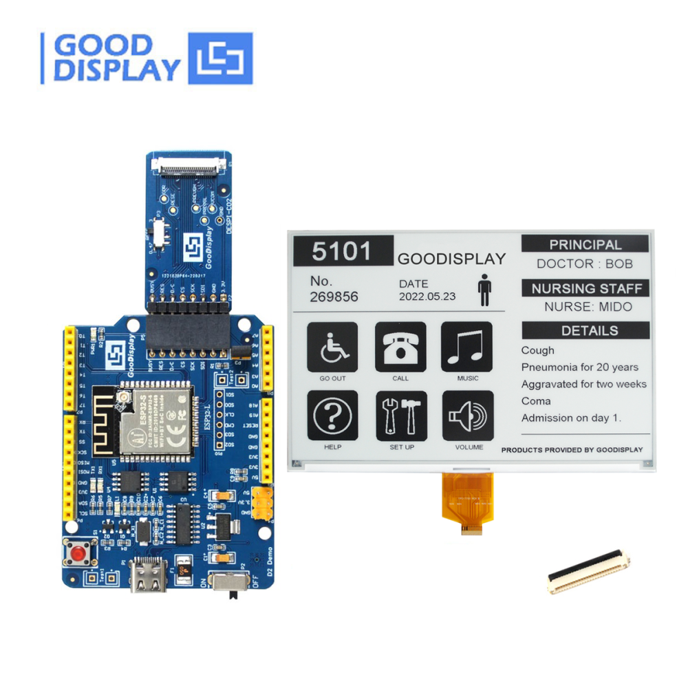 10.2" Large Size Digital Label E-Ink Display B/W SPI interface Big E-paper Screen 960x640