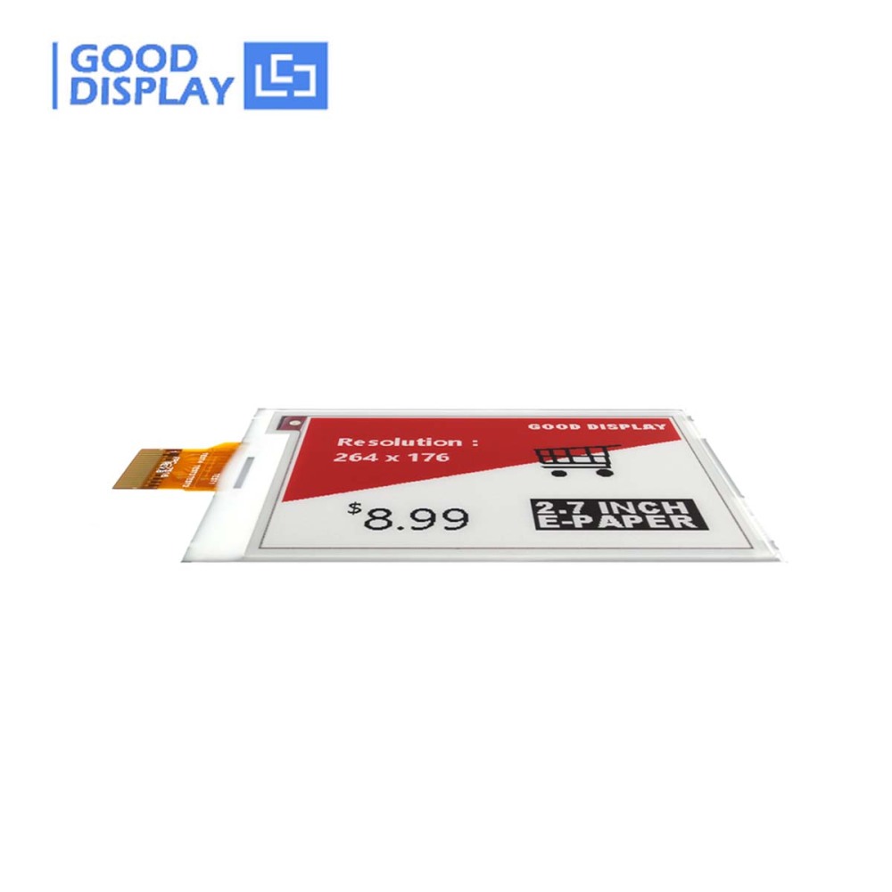 [EOL]2.7-Inch Red ePaper Display Tri-color E Ink Screen 1.8s Partial Update 264x176 Resolution