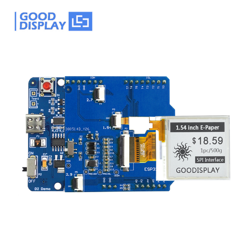 ESP32 development kit 1.54 inch e-ink touch panel  SPI interface epaper display, 2pcs GDEY0154D67-T03 with ESP32 Demo Kit