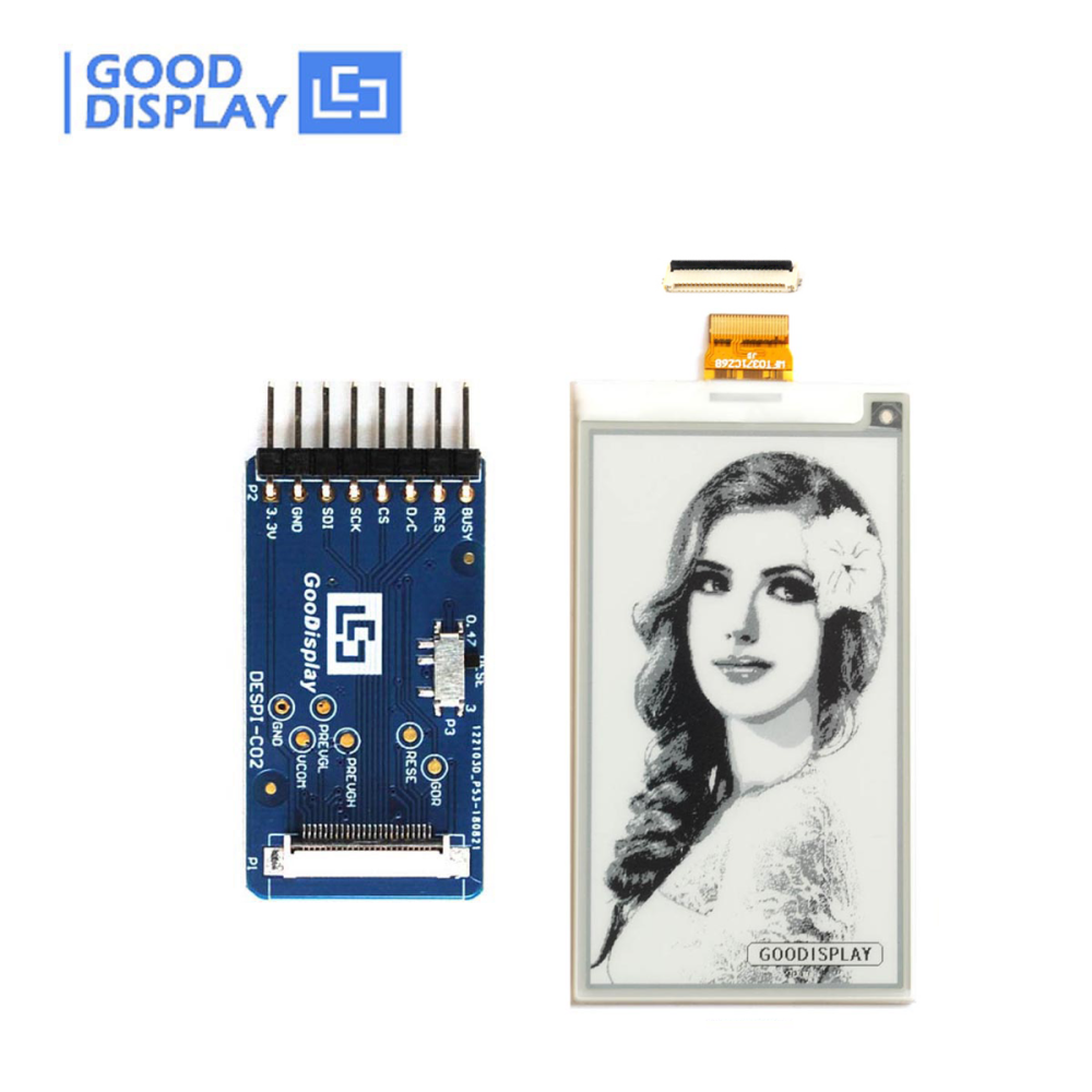 3.71 Inch E-Paper E-ink Screen Module SPI With Epaper HAT, GDEW0371W7 with adapter board DESPI-C02