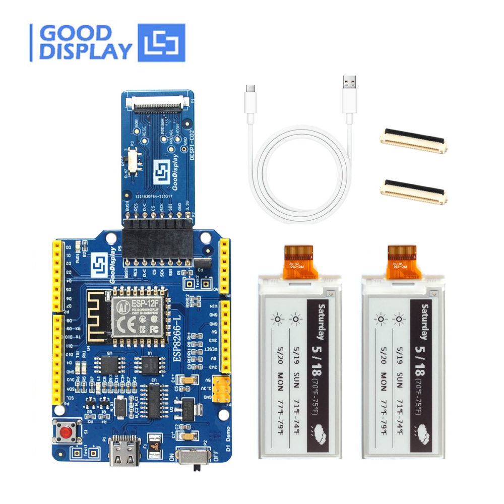 2.9 inch e-paper 296x128 resolution eink monitor and epaper HAT, GDEM029E97 with adapter board DESPI-C02