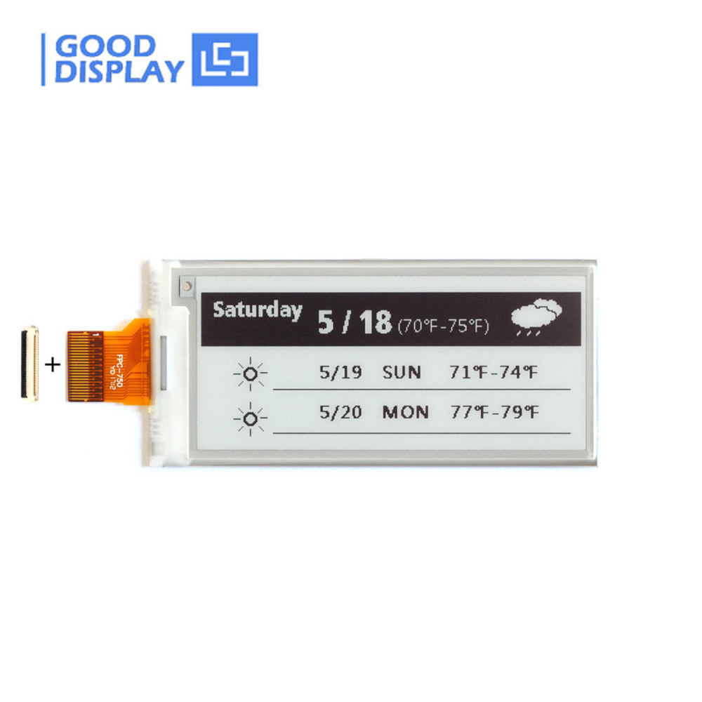 2.9 inch e-paper 296x128 resolution eink monitor and epaper HAT, GDEM029E97 with adapter board DESPI-C02