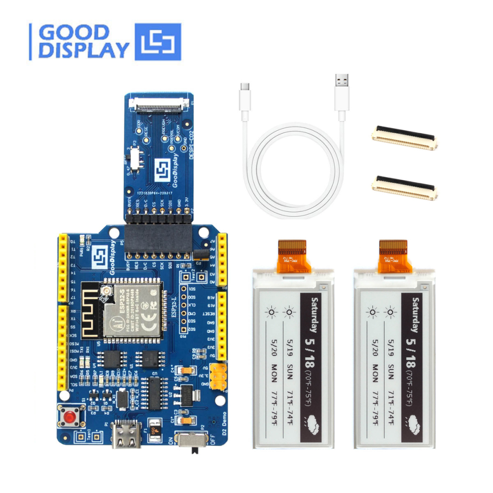 2.9 inch e-paper 296x128 resolution eink monitor and epaper HAT, GDEM029E97 with adapter board DESPI-C02