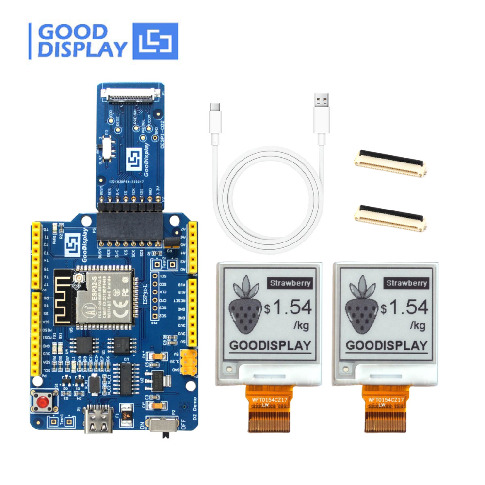 Electronic Paper Screen 1.54 Inch 152x152 EPD 4 Grayscale Panel with Epaper Hat, GDEW0154T8D with adapter board DESPI-C02