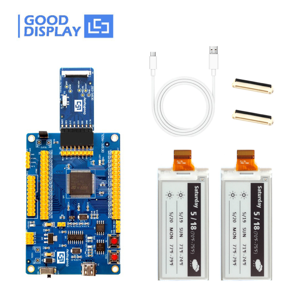 2.9 inch e-paper 296x128 resolution eink monitor and epaper HAT, GDEM029E97 with adapter board DESPI-C02