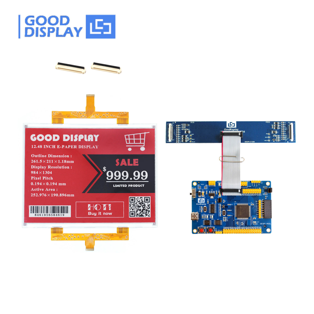Red 12.48 inch Large Color E Paper E Ink Display Module 1304×984 Resolution GoodDisplay®