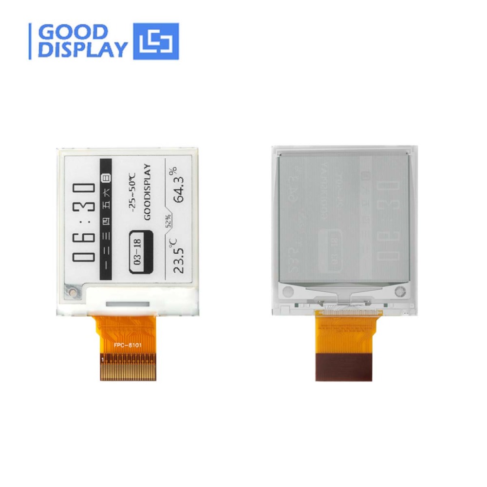 1.54-inch E-paper Display Low Temperature Range -25℃ to 50℃ Resolution 200x200