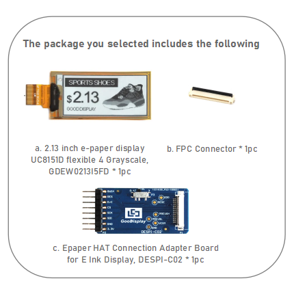 2.13 Inch UC8151D E-paper display Flexible Ultra-thin Partial Refresh 4 Grayscale Eink Screen Module