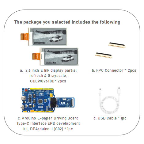 2.6 Inch E-paper Display 0.3s Partial Refresh 4 Grayscale E-ink Screen