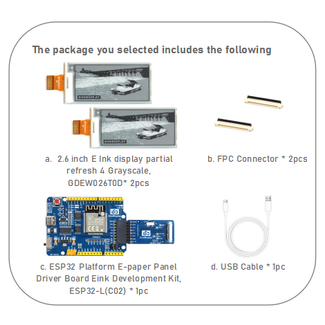 2.6 Inch E-paper Display 0.3s Partial Refresh 4 Grayscale E-ink Screen