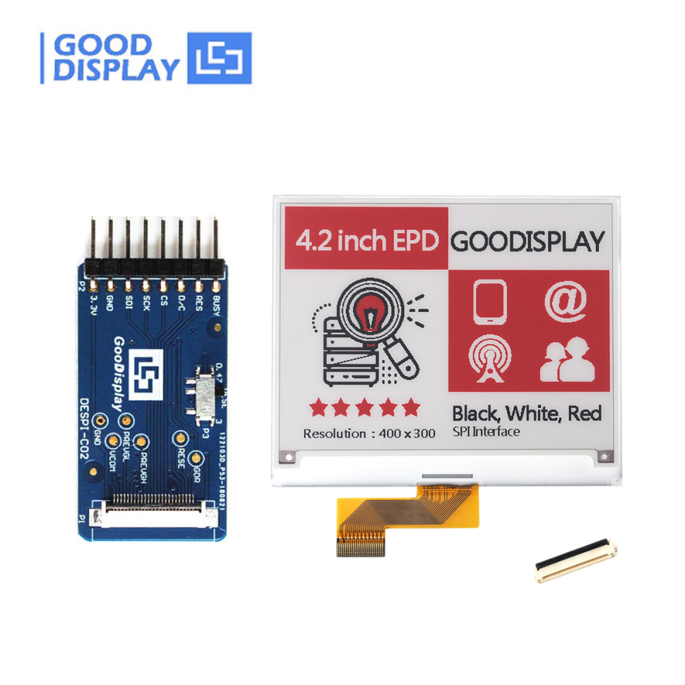 4.2-Inch Tri-Color E-Paper Display 1.3s Partial Refresh 400x300 Resolution
