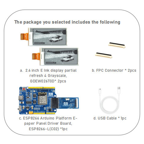 2.6 Inch E-paper Display 0.3s Partial Refresh 4 Grayscale E-ink Screen