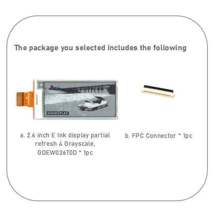 2.6 Inch E-paper Display 0.3s Partial Refresh 4 Grayscale E-ink Screen