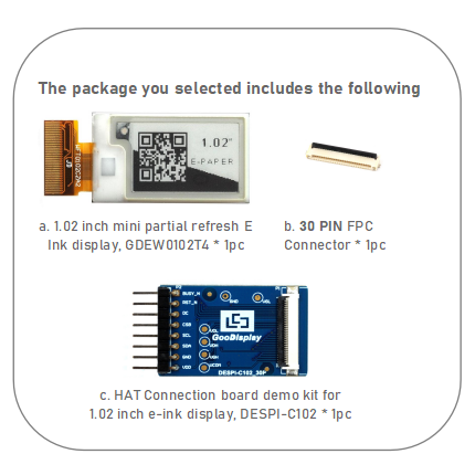 Ultra-Clear 1.02 Inch Mini E Ink Display 0.3s Partial Refresh for Fast Crisp Updates 30PIN