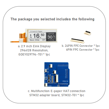 Touch Eink Display 2.9 inch E-paper Display 296x128 Resolution Support 0.3s Partial Refresh