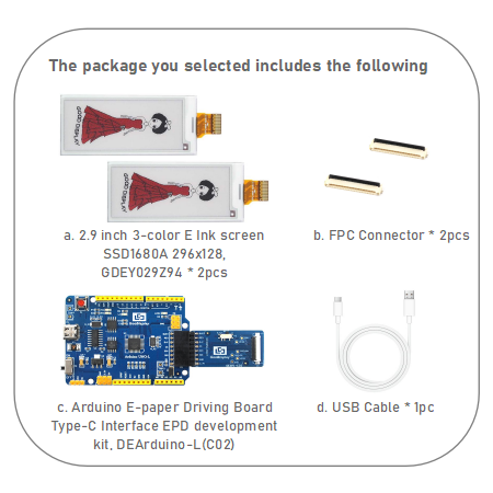 2.9 Inch E-Paper Module Screen For E Ink Color SPI Electronic DIY Screen, GDEY029Z94 with adapter board DESPI-C02