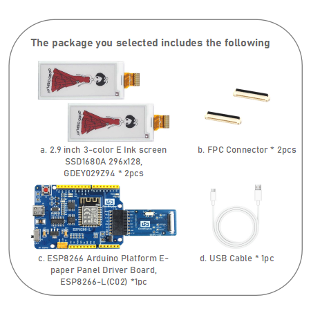 2.9 Inch E-Paper Module Screen For E Ink Color SPI Electronic DIY Screen, GDEY029Z94 with adapter board DESPI-C02