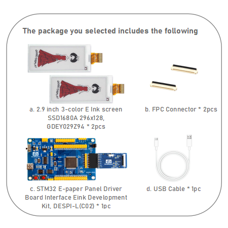 2.9 Inch E-Paper Module Screen For E Ink Color SPI Electronic DIY Screen, GDEY029Z94 with adapter board DESPI-C02