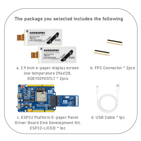 2.9-Inch E-Paper Display Screen Low Temp Resistant (-25~10℃) High Resolution 296x128