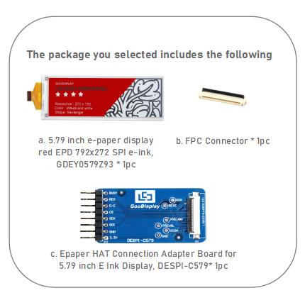 5inch Advanced Epaper Eink Screen Expansion HAT Colors E-Ink Display HAS Starter Kit